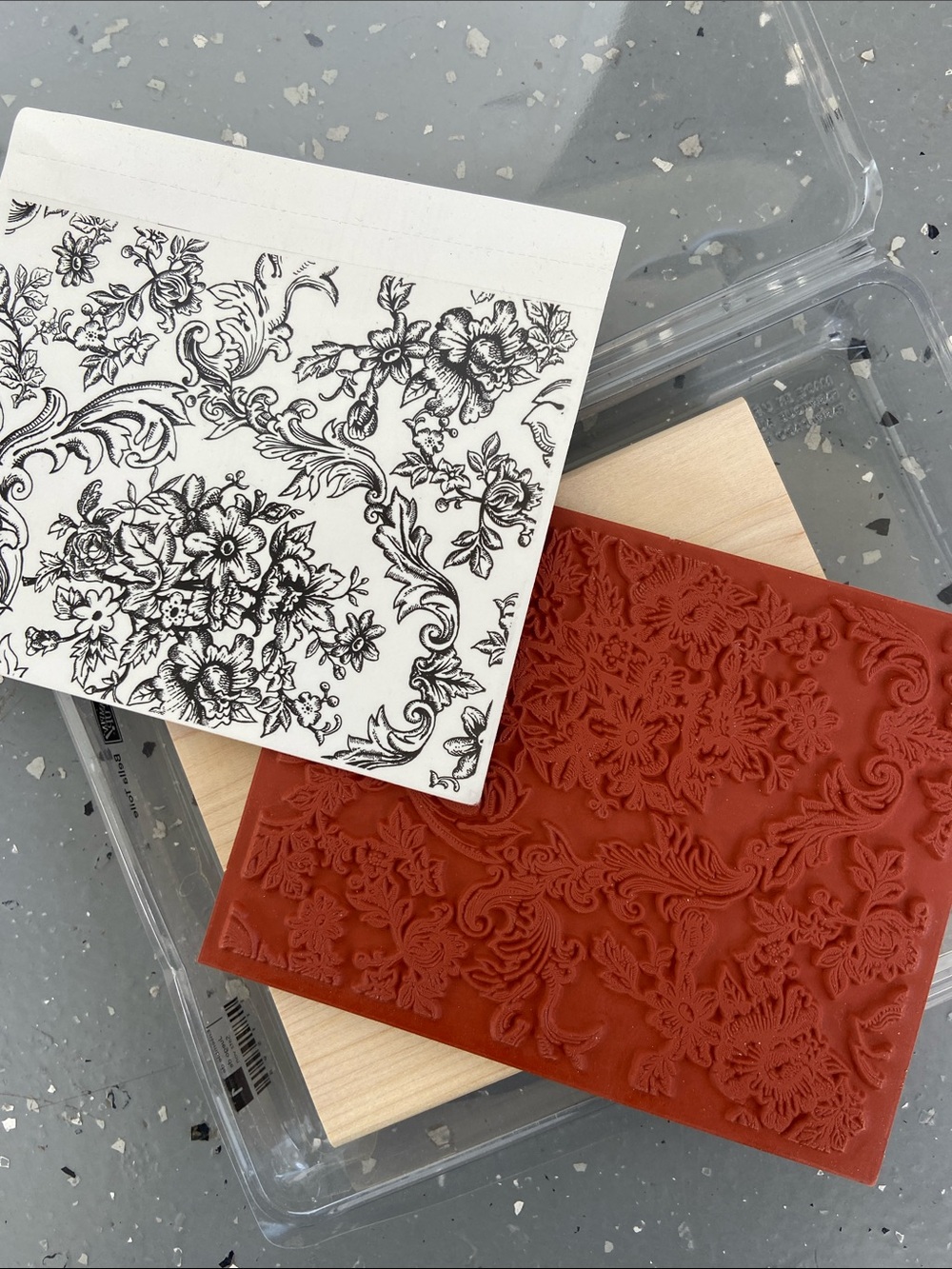 Stampin' Up! Black Floral Scroll Rubber Stamp